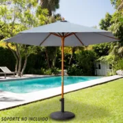 Parasol Aktive 300 x 240 x 300 cm Cinzento Madeira Ø 300 cm Casa | Jardim - nacloset 2