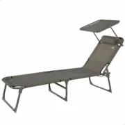 Ligstoel Colorbaby Dobrável Guarda-sol Cinzento 193 x 53 x 30 cm Casa | Jardim - nacloset