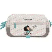 Estojo Triplo Mafalda Bird Multicolor 23 x 10 x 10 cm Estojo 3 Compartimentos - nacloset