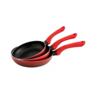 Conjunto de Frigideiras Quid Tokio Vermelho Metal (3 pcs) Cozinha | Gourmet - nacloset