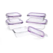 Conjunto de 5 Lancheiras Quid Frost Transparente Vidro (5 Unidades) A Preço de Revenda - nacloset 2