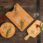 Tábua de corte Quid Carnivoro Castanho Madeira Aço 35 x 16 x 2 cm Cozinha | Gourmet - nacloset 2