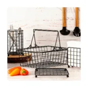Cesta de Varetas Quid Ebano Metal Aço 30 x 23 x 10,5 cm Casa | Jardim - nacloset 2