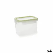 Lancheira Hermética Quid Greenery Transparente Plástico Retangular 1,05 L (4 Unidades) A Preço de Revenda - nacloset