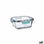 Lancheira Hermética Quid Purity Quadrado 800 ml Transparente Vidro (6 Unidades) A Preço de Revenda - nacloset