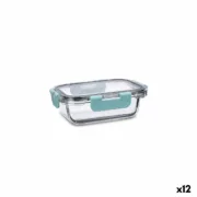 Lancheira Hermética Quid Purity Retangular 370 ml Transparente Vidro (12 Unidades) A Preço de Revenda - nacloset