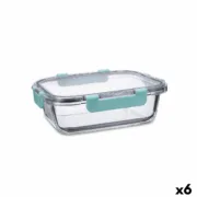 Lancheira Hermética Quid Purity Retangular 1,04 L Transparente Vidro (6 Unidades) A Preço de Revenda - nacloset