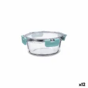 Lancheira Hermética Quid Purity Redonda 640 ml Transparente Vidro (12 Unidades) A Preço de Revenda - nacloset