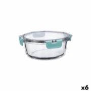 Lancheira Hermética Quid Purity Redonda 970 ml Transparente Vidro (6 Unidades) A Preço de Revenda - nacloset