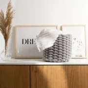 Cesta Decorativa Vinthera Moa Algodão Cinzento 23 x 21 cm Casa | Jardim - nacloset 2