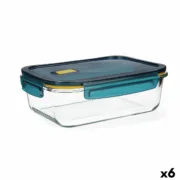 Lancheira Hermética Quid Astral Azul Vidro 1,52 L 23 x 17,5 x 8,4 cm (6 Unidades) A Preço de Revenda - nacloset