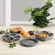 Cesto de Silicone Dobrável para Fritadeiras de Ar Quid Naturalia 20 x 20 x 7 cm (12 Unidades) A Preço de Revenda - nacloset 2