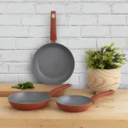 Conjunto de Frigideiras Bidasoa Zocco Cinzento Terracota Metal 3 Peças Cozinha | Gourmet - nacloset 2