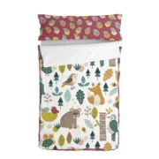 Capa de Edredão com Enchimento HappyFriday Moshi Moshi Harvestwood Multicolor 105 x 200 cm Bebés e Crianças - nacloset