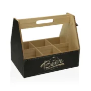Suporte para garrafas Versa 6 garrafas 18 x 5 x 18 cm Metal Madeira MDF Cozinha | Gourmet - nacloset