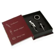 Conjunto de Acessórios para Vinho Versa Livro Madeira 4 x 22 x 16,5 cm Cozinha | Gourmet - nacloset