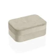 Guarda-Joias Versa Creme Madeira Espelho Madeira MDF 10 x 6 x 14,7 cm Casa | Jardim - nacloset
