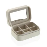 Guarda-Joias Versa Creme Madeira Espelho Madeira MDF 10 x 6 x 14,7 cm Casa | Jardim - nacloset 2