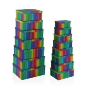 Conjunto de Caixas de Organização Empilháveis Versa Arco-íris Cartão 15 Peças 35 x 16,5 x 43 cm Casa | Jardim - nacloset