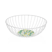 Conjunto de Cestas Versa Branco Metal Aço Madeira MDF 28 x 11 x 28 cm Casa | Jardim - nacloset