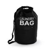 Saco para roupa suja Versa Preto Poliéster 70 x 33 cm Casa | Jardim - nacloset