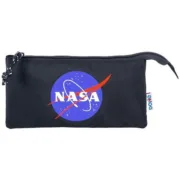 Estojo Triplo DOHE Nasa Logo Preto Estojo 3 Compartimentos - nacloset