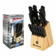 Conjunto de Facas com Suporte de Madeira Quttin 47718 (14 pcs) 14 Partes (2 Unidades) Conjuntos de Facas - nacloset 2