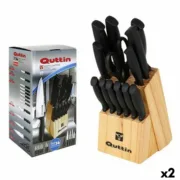 Conjunto de Facas com Suporte de Madeira Quttin 47718 (14 pcs) 14 Partes (2 Unidades) Conjuntos de Facas - nacloset