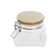 Conjunto de 3 Potes Home ESPRIT Transparente Silicone Bambu Cristal 13,5 x 13,5 x 27 cm Cozinha | Gourmet - nacloset 2