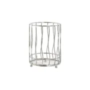 Cesto para talheres Home ESPRIT Prateado Metal 11.5 x 11.5 x 15.5 cm Casa | Jardim - nacloset