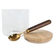 Conjunto de 2 Potes Home ESPRIT Dourado Natural Bambu Vidro de Borosilicato 24 x 12 x 18,5 cm Cozinha | Gourmet - nacloset 2