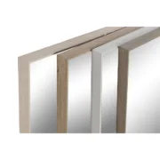 Espelho de parede Home ESPRIT Branco Castanho Bege Cinzento Cristal poliestireno 63,3 x 2,6 x 89,6 cm (4 Unidades) Casa | Jardim - nacloset 2