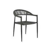 Tuinstoel Home ESPRIT Preto Cinzento escuro Alumínio Rotim 56 x 60 x 78 cm Casa | Jardim - nacloset