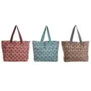Bolsa Mulher Home ESPRIT Castanho Turquesa Coral 55 x 14 x 35 cm (3 Unidades) Acessórios de Moda - nacloset