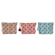 Nécessaire de Viagem Home ESPRIT Castanho Turquesa Coral 25 x 5 x 20 cm (3 Unidades) A Preço de Revenda - nacloset