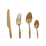 Faqueiro Home ESPRIT Dourado Aço inoxidável 3 x 1,5 x 15 cm 16 Peças Cozinha | Gourmet - nacloset 2