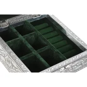 Guarda-Joias Home ESPRIT Verde Prateado Madeira Alumínio 18 x 18 x 6 cm Casa | Jardim - nacloset 2