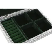 Guarda-Joias Home ESPRIT Verde Prateado Madeira Alumínio 27,5 x 20 x 5,4 cm Casa | Jardim - nacloset 2