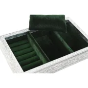 Guarda-Joias Home ESPRIT Verde Prateado Madeira Alumínio 25 x 15 x 5 cm Casa | Jardim - nacloset 2