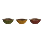 Saladeira Home ESPRIT Amarelo Verde Coral Madeira de mangueira 30 x 30 x 12 cm (3 Unidades) A Preço de Revenda - nacloset