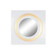 Espelho de parede Home ESPRIT Branco Dourado Cristal Ferro 90 x 4 x 90 cm Casa | Jardim - nacloset