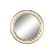 Espelho de parede Home ESPRIT Branco Dourado Cristal Ferro 108 x 5,5 x 108 cm Casa | Jardim - nacloset