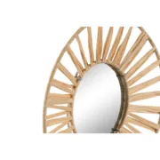 Jogo de Espelhos Home ESPRIT Natural Ráfia Cristal Scandi 20 x 2 x 20 cm (3 Peças) Casa | Jardim - nacloset 2