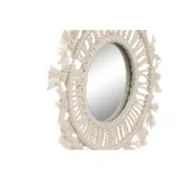 Jogo de Espelhos Home ESPRIT Branco Cristal Macramé Boho 20 x 1 x 20 cm (3 Peças) Casa | Jardim - nacloset 2