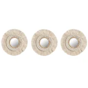 Jogo de Espelhos Home ESPRIT Branco Cristal Boho 20 x 1 x 20 cm (3 Peças) Casa | Jardim - nacloset