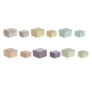 Guarda-Joias Home ESPRIT Multicolor Madeira de mangueira 10 x 10 x 6 cm (2 Peças) (6 Unidades) A Preço de Revenda - nacloset