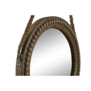 Espelho de parede Home ESPRIT Castanho Madeira Corda Colonial Bolas 38 x 4 x 72 cm Casa | Jardim - nacloset 2