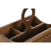 Cesto para talheres Home ESPRIT Natural Acácia 21 x 14,5 x 22 cm Casa | Jardim - nacloset 2