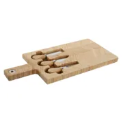 Tábua de corte Home ESPRIT Natural Bambu Aço inoxidável 41 x 18,3 x 2 cm (4 Peças) Cozinha | Gourmet - nacloset