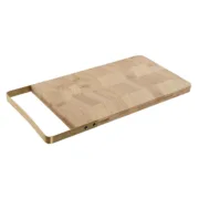 Tábua de corte Home ESPRIT Dourado Natural Metal Bambu 35,5 x 17,5 x 1,5 cm Cozinha | Gourmet - nacloset